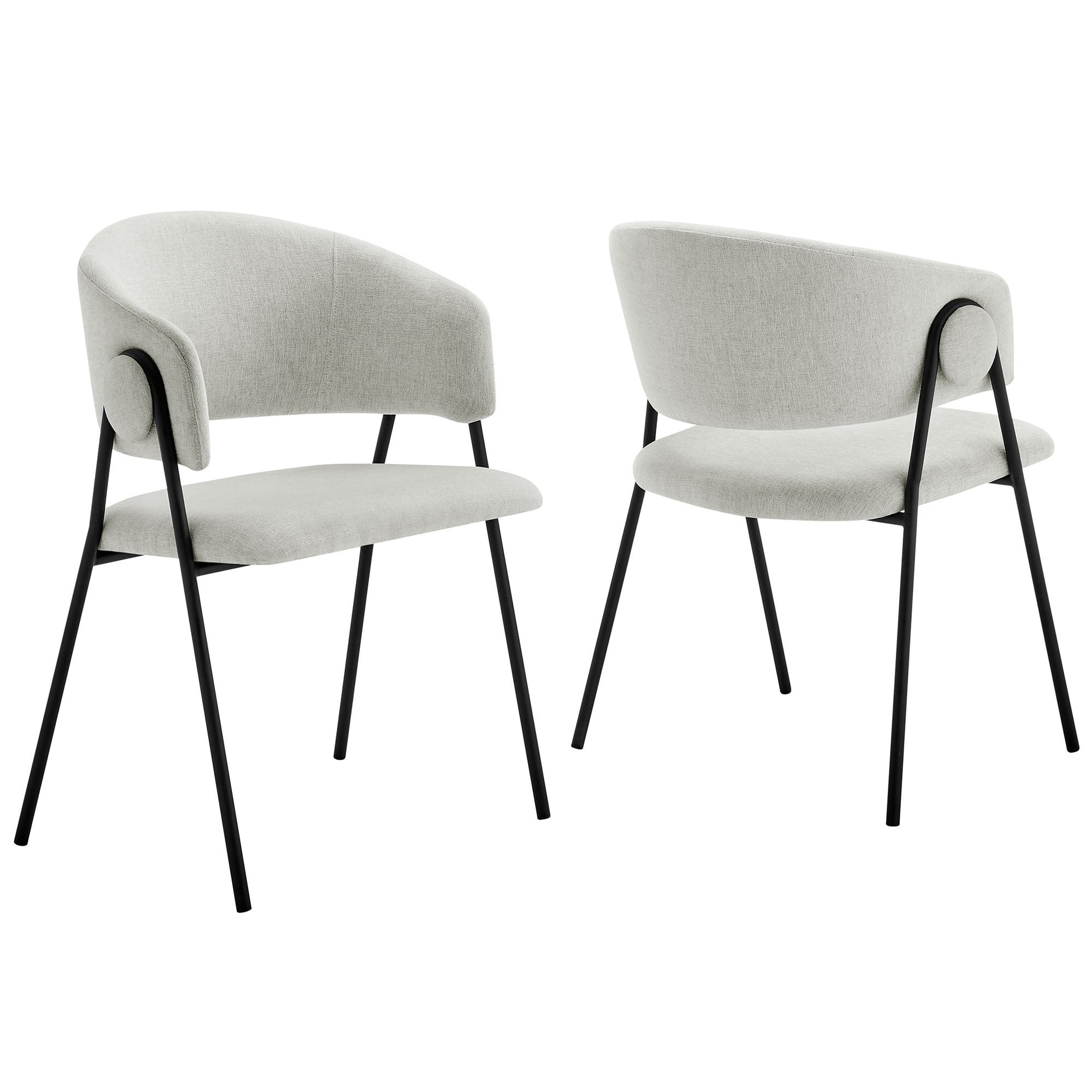 Syl Chenille Dining Chair Set - Newsprint Black Denmark Home