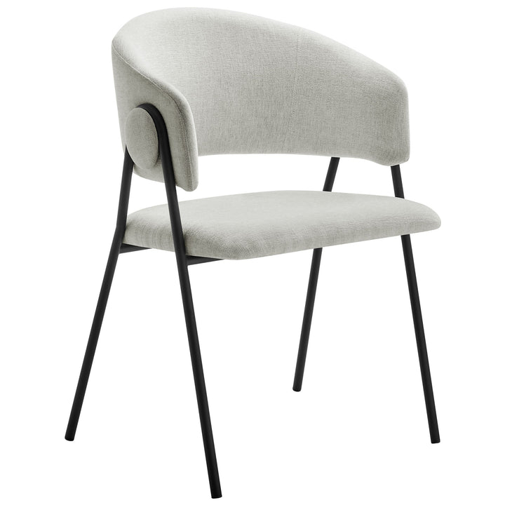 Syl Chenille Dining Chair Set - Newsprint Black Denmark Home