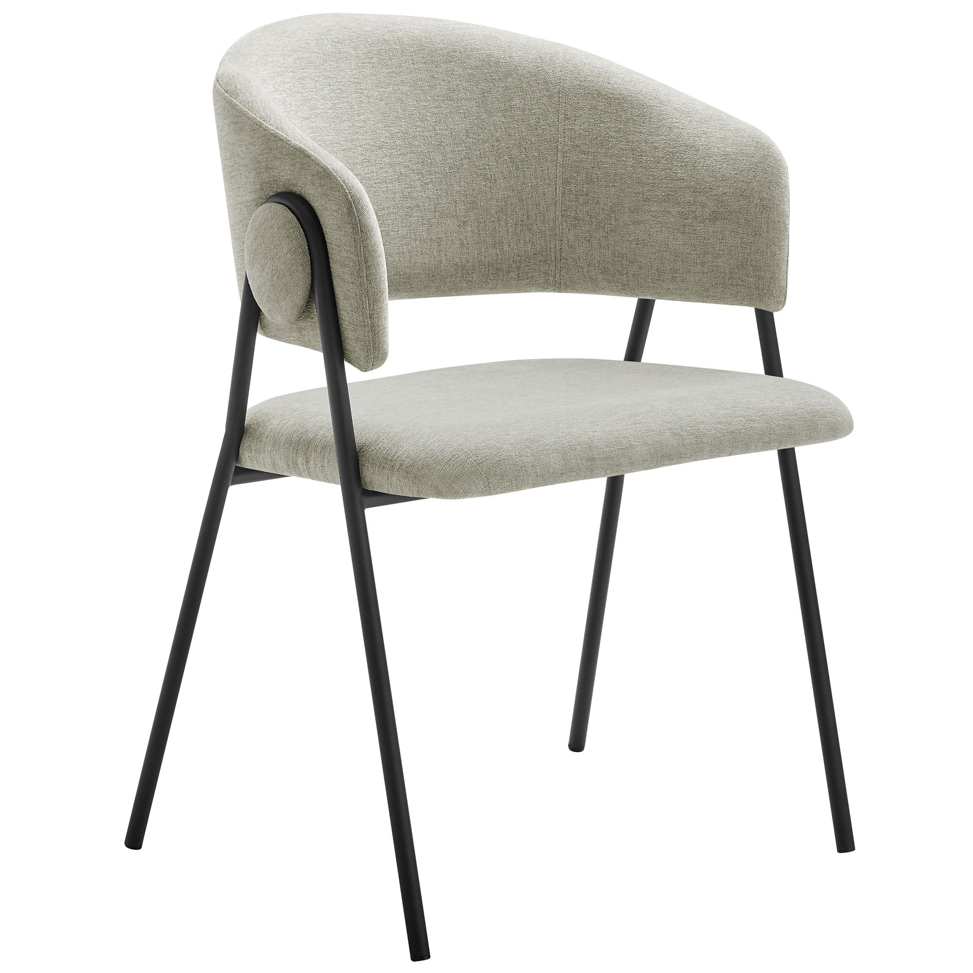 Syl Chenille Dining Chair Set - Taupe Black Denmark Home