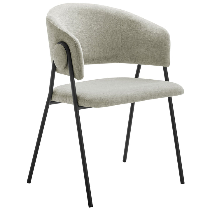 Syl Chenille Dining Chair Set - Taupe Black Denmark Home