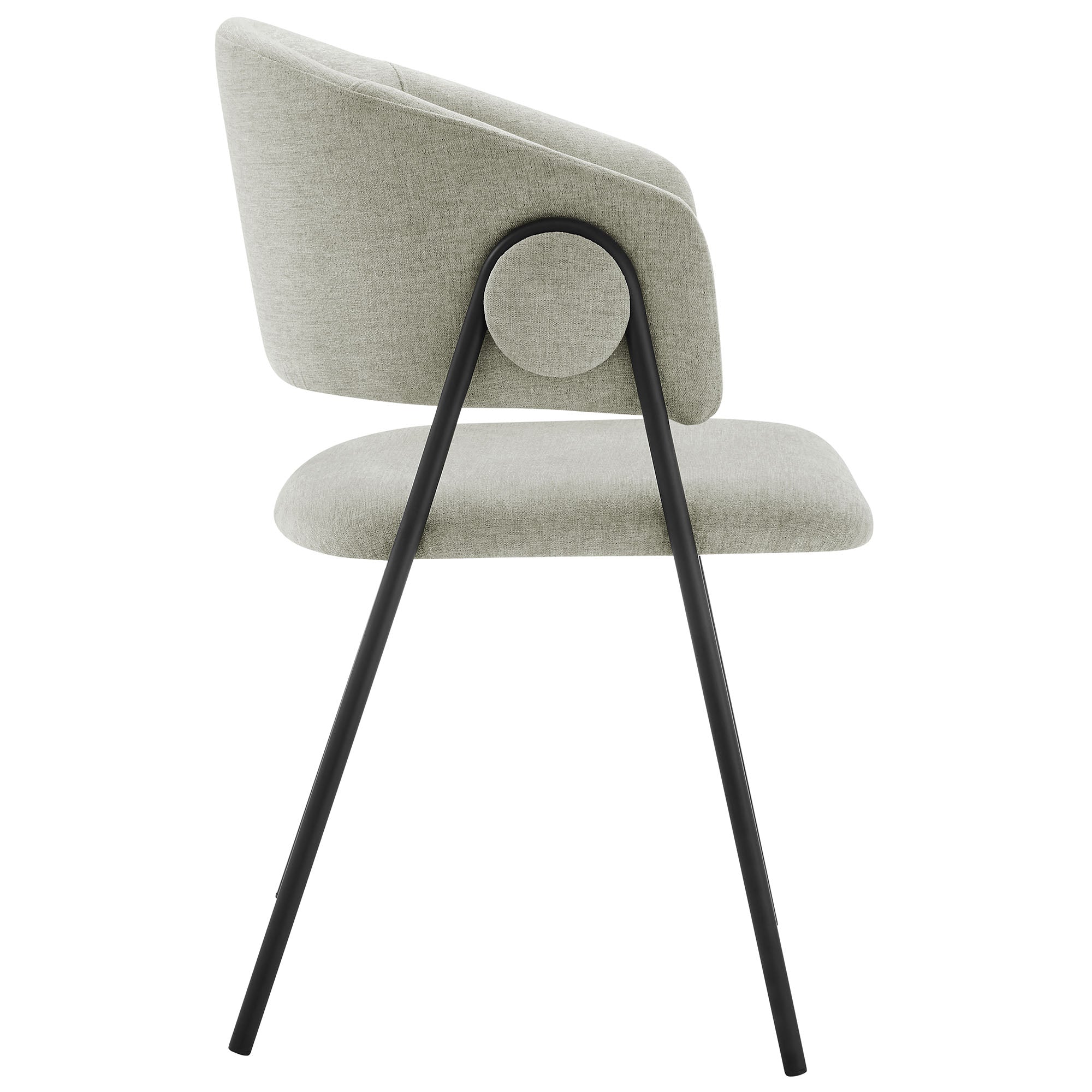 Syl Chenille Dining Chair Set - Taupe Black Denmark Home