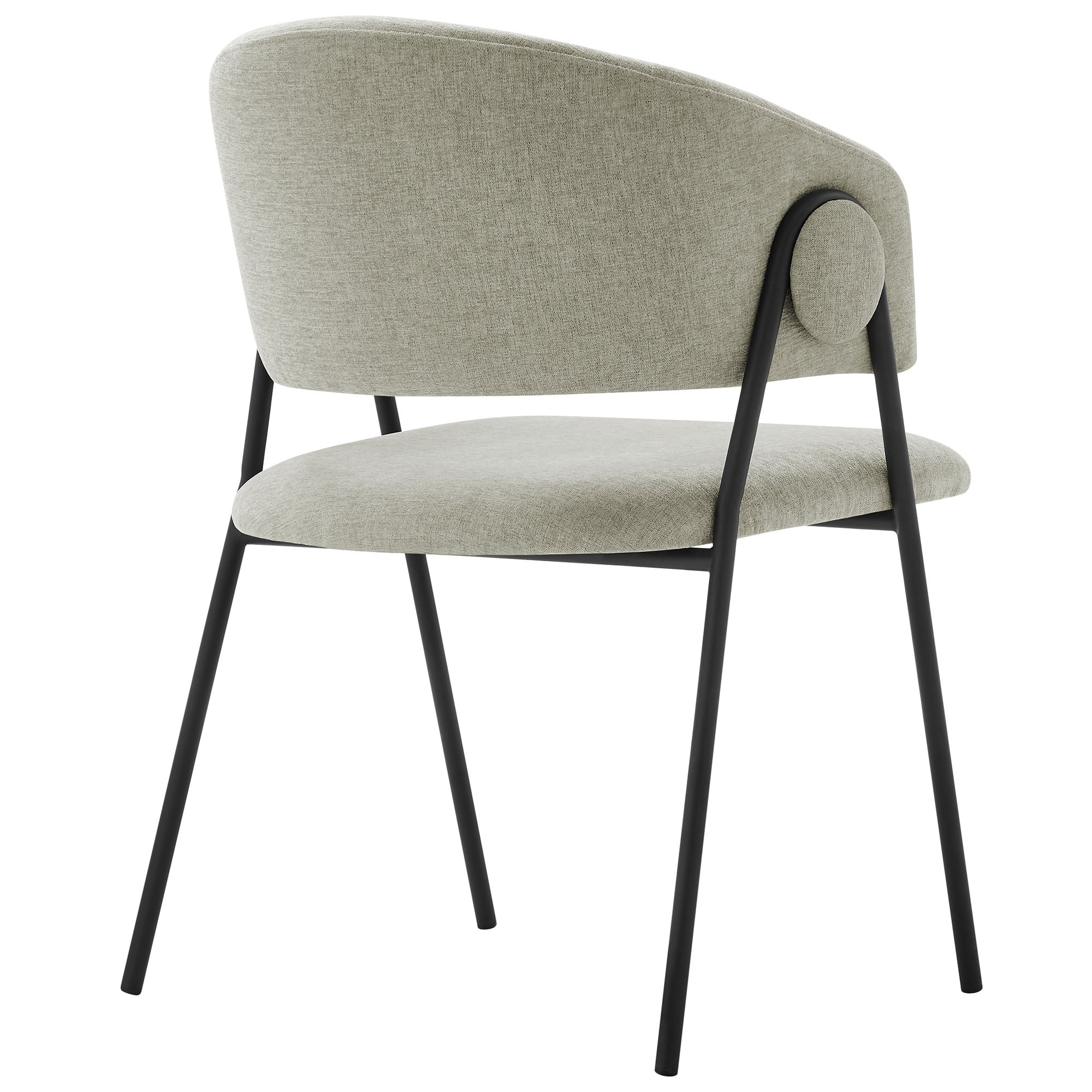 Syl Chenille Dining Chair Set - Taupe Black Denmark Home