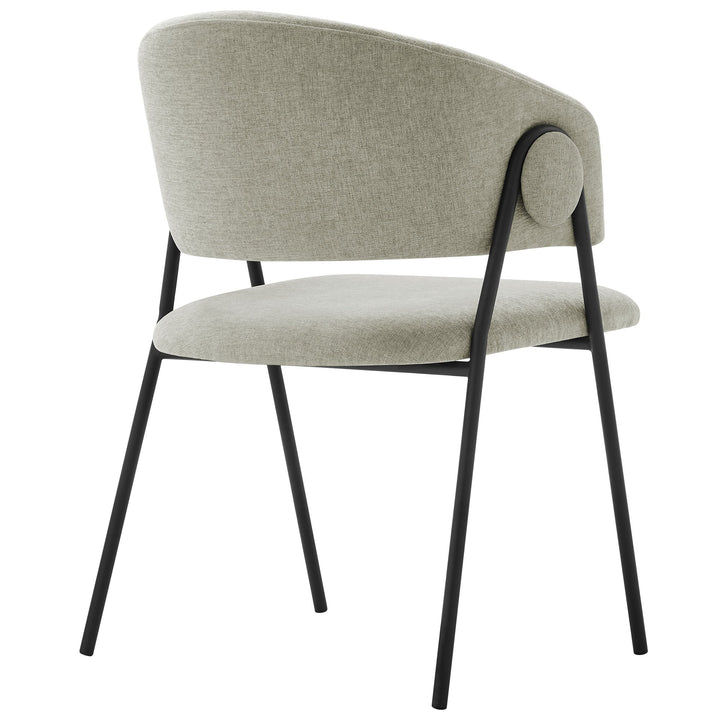 Syl Chenille Dining Chair Set - Taupe Black Denmark Home