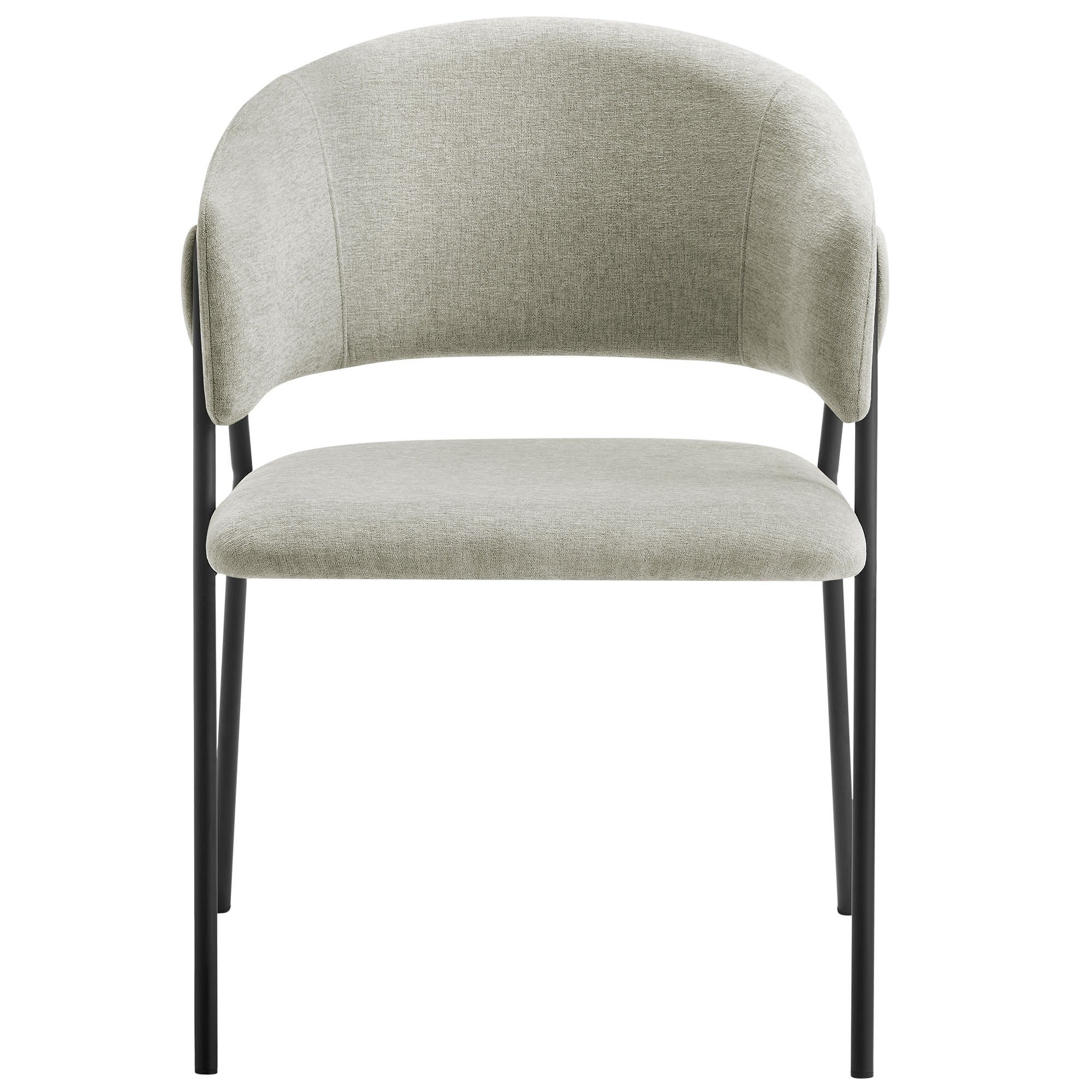 Syl Chenille Dining Chair Set - Taupe Black Denmark Home