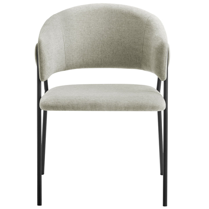 Syl Chenille Dining Chair Set - Taupe Black Denmark Home