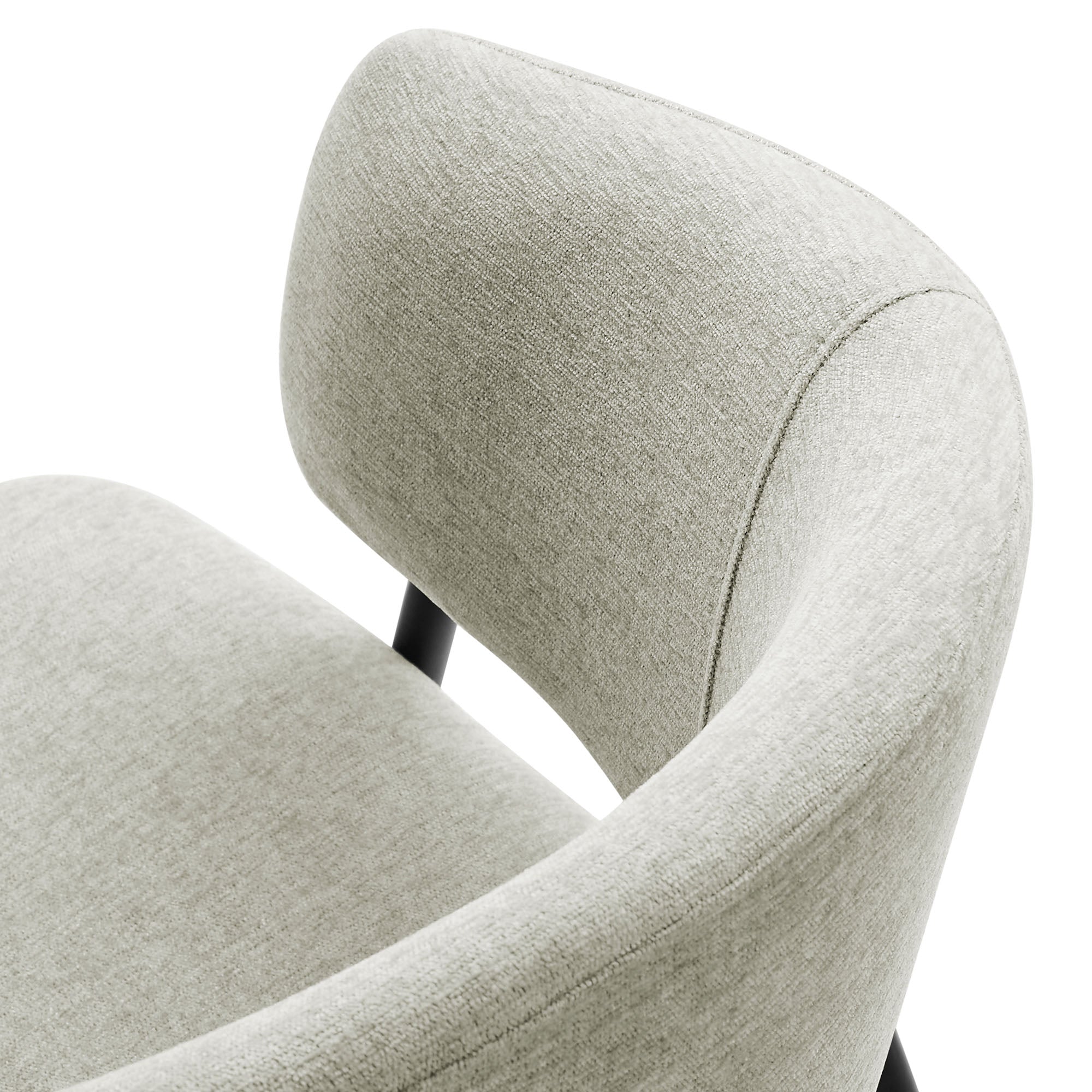 Syl Chenille Dining Chair Set - Taupe Black Denmark Home