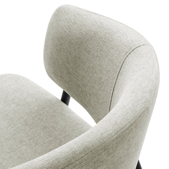 Syl Chenille Dining Chair Set - Taupe Black Denmark Home