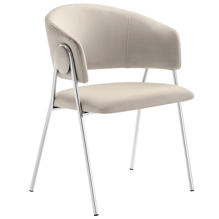 Syl Velvet Dining Chair Set - Almond Silver Denmark Home