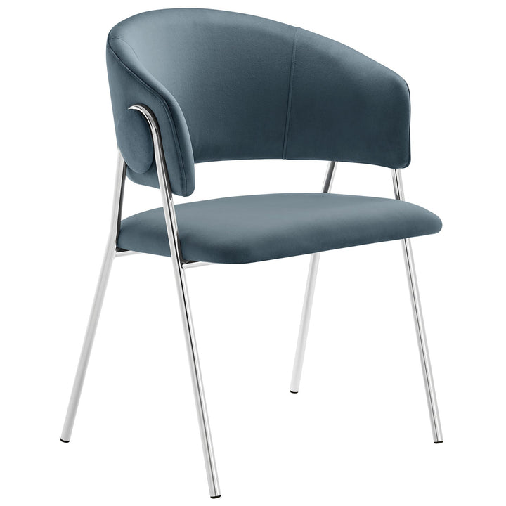 Syl Velvet Dining Chair Set - Cadet Blue Denmark Home