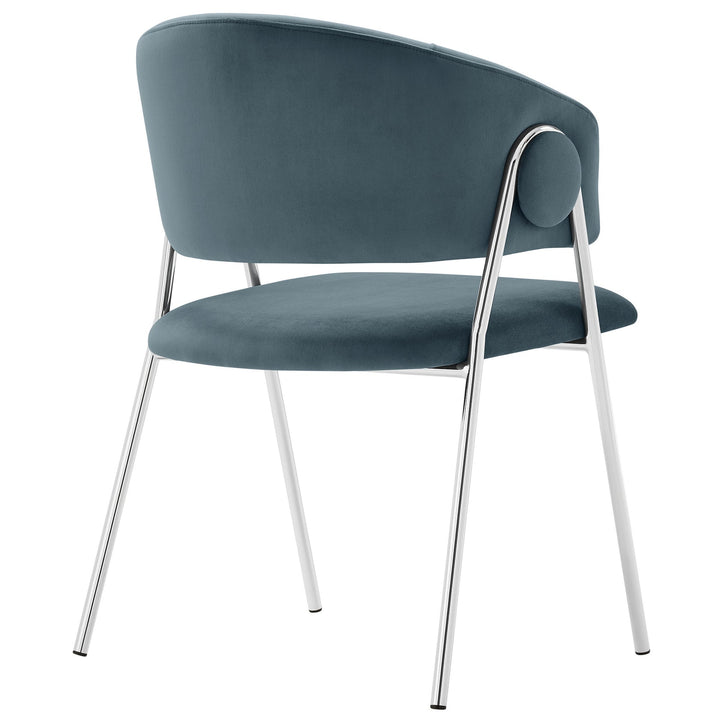 Syl Velvet Dining Chair Set - Cadet Blue Denmark Home