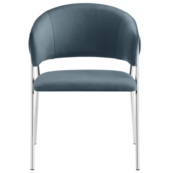 Syl Velvet Dining Chair Set - Cadet Blue Denmark Home