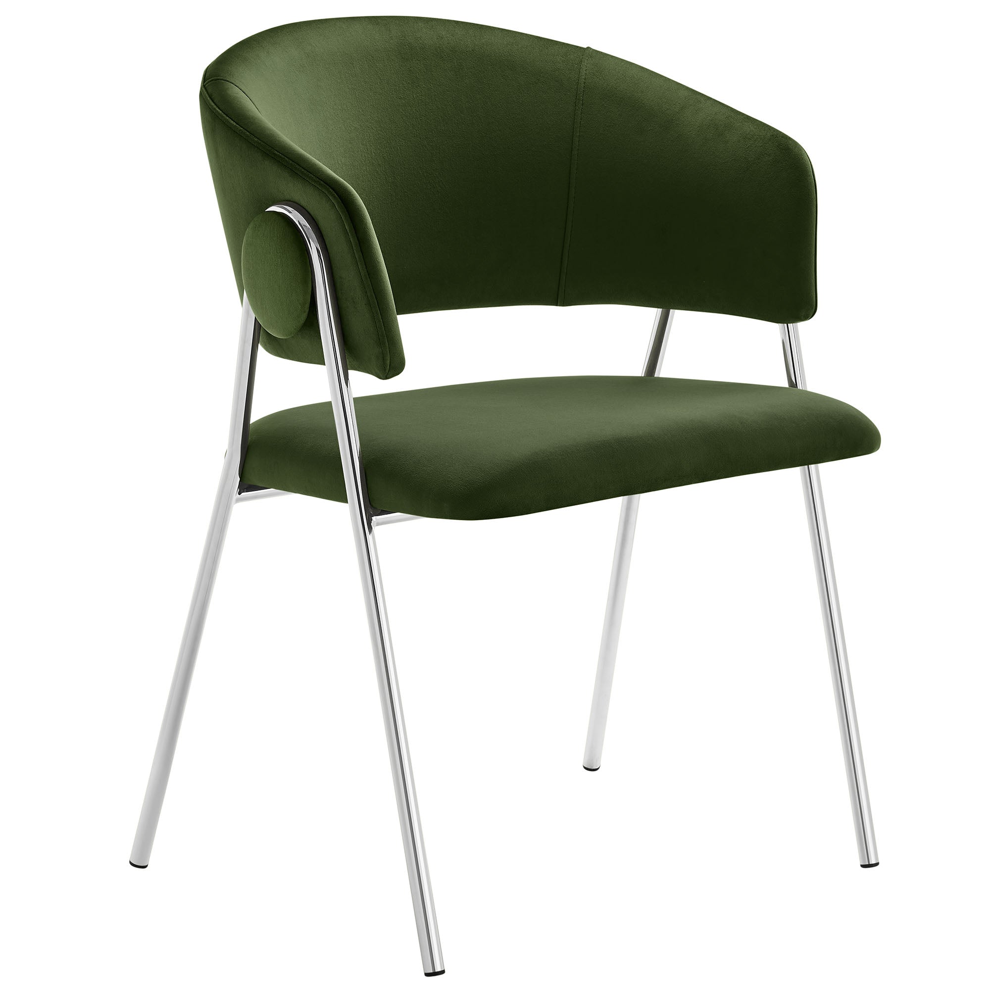 Syl Velvet Dining Chair Set - Moss Green Silver Denmark Home