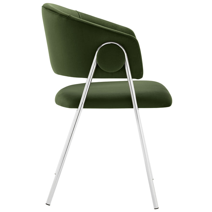 Syl Velvet Dining Chair Set - Moss Green Silver Denmark Home