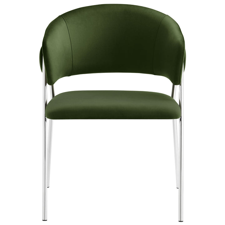 Syl Velvet Dining Chair Set - Moss Green Silver Denmark Home