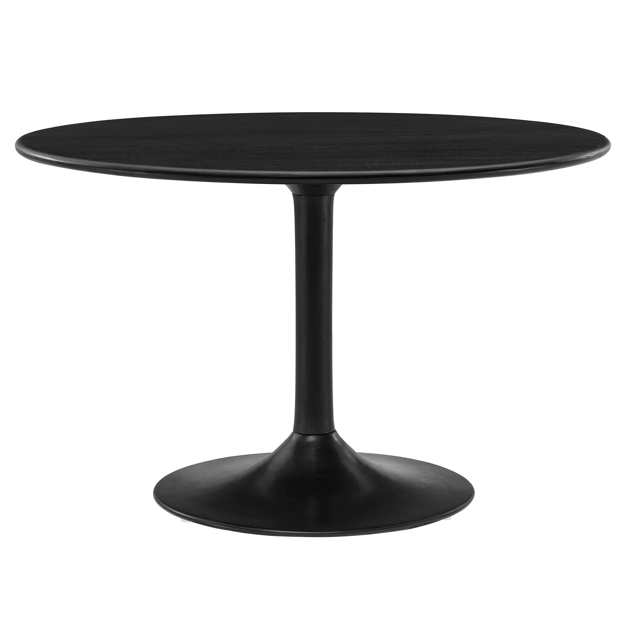 Lippa 48" Round Solid Wood Dining Table - Black Denmark Home