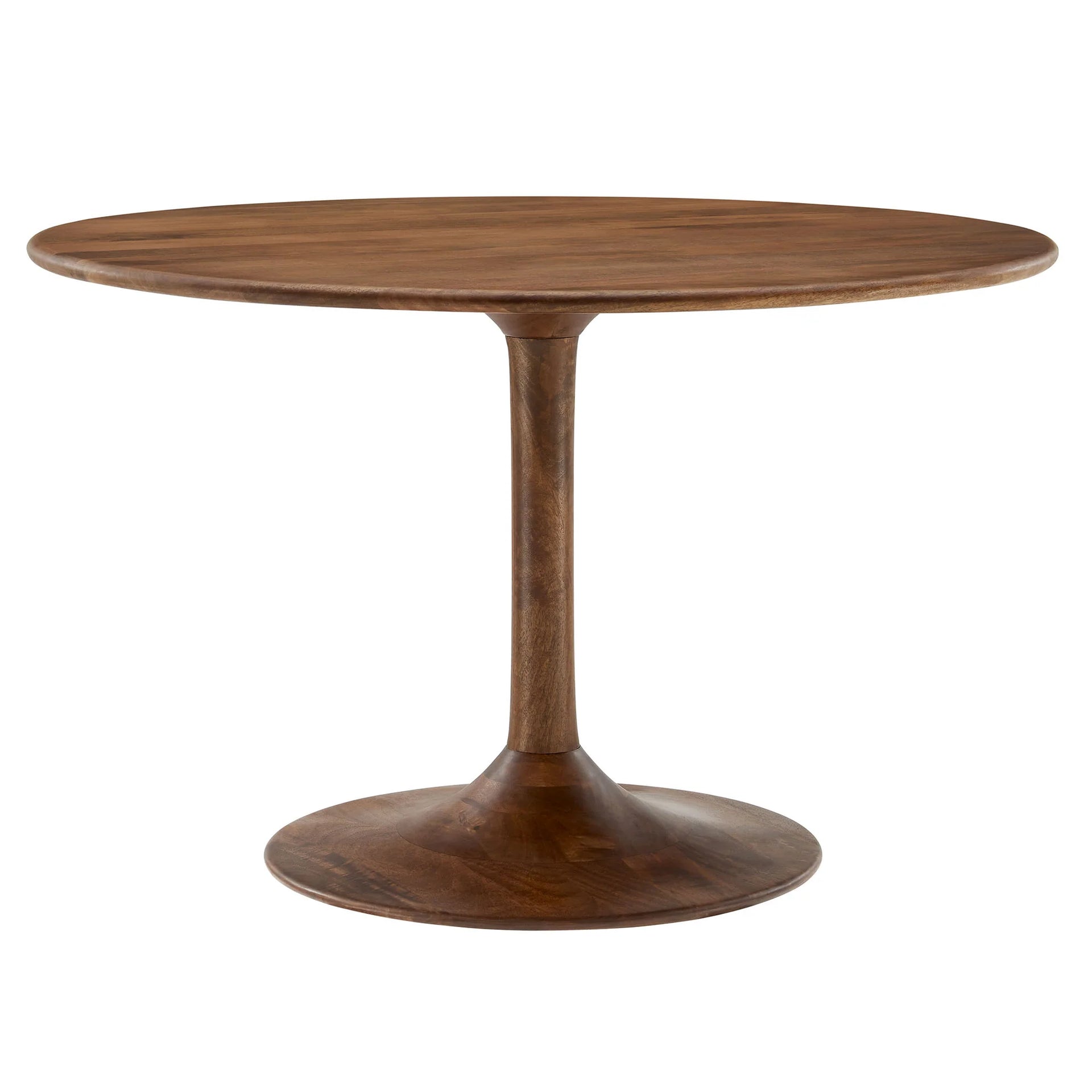 Lippa 48" Round Solid Wood Dining Table - Walnut Denmark Home