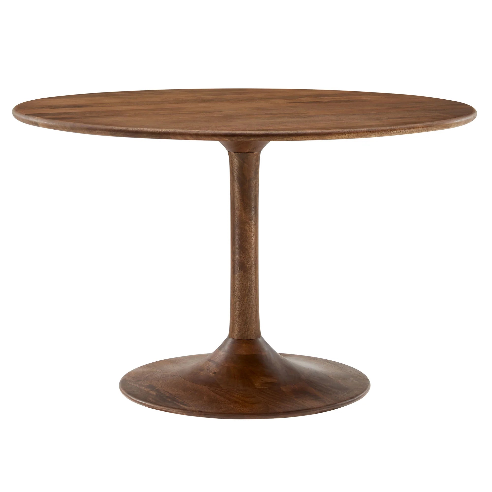 Lippa 48" Round Solid Wood Dining Table - Walnut Denmark Home