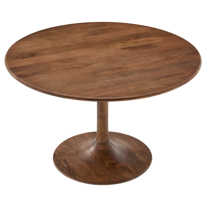 Lippa 48" Round Solid Wood Dining Table - Walnut Denmark Home
