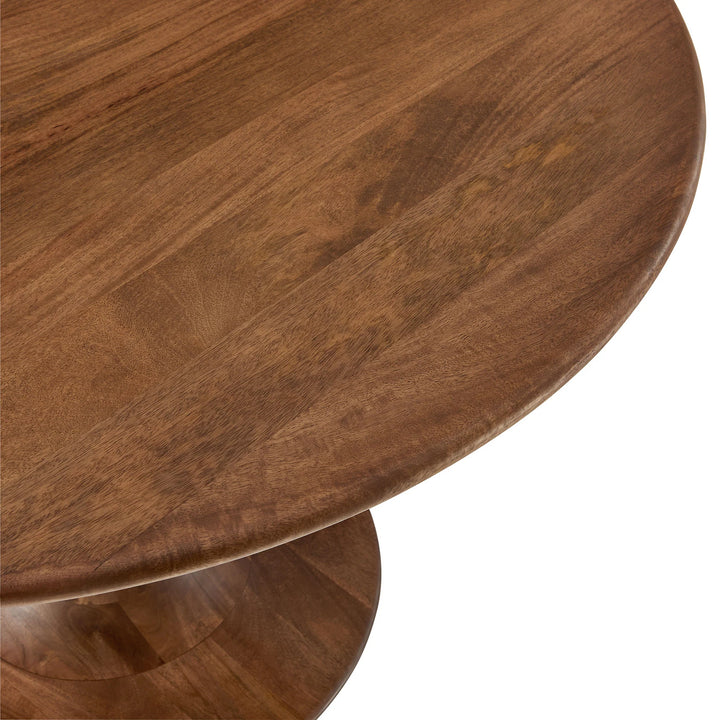 Lippa 48" Round Solid Wood Dining Table - Walnut Denmark Home