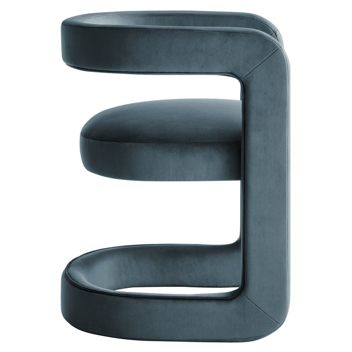 Vigo Velvet Barrel Dining Chair - Cadet Blue Denmark Home
