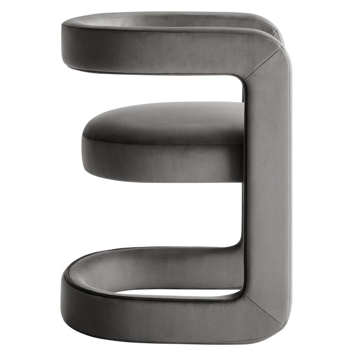 Vigo Velvet Barrel Dining Chair - Storm Gray Denmark Home
