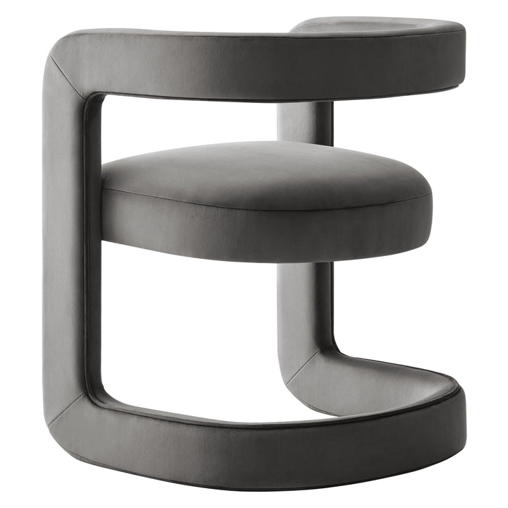 Vigo Velvet Barrel Dining Chair - Storm Gray Denmark Home