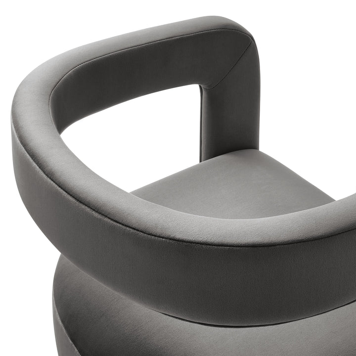 Vigo Velvet Barrel Dining Chair - Storm Gray Denmark Home