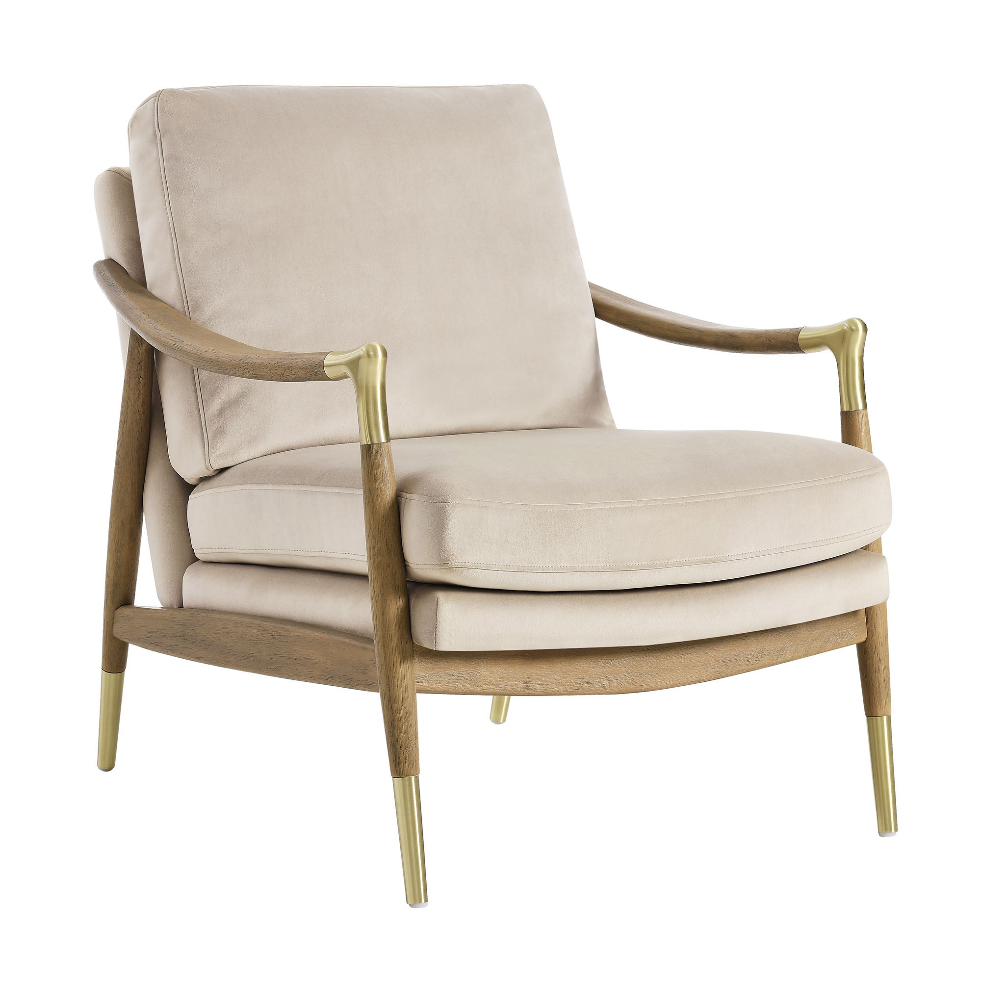 Elvano Performance Velvet Accent Chair - Almond Walnut Denmark Home