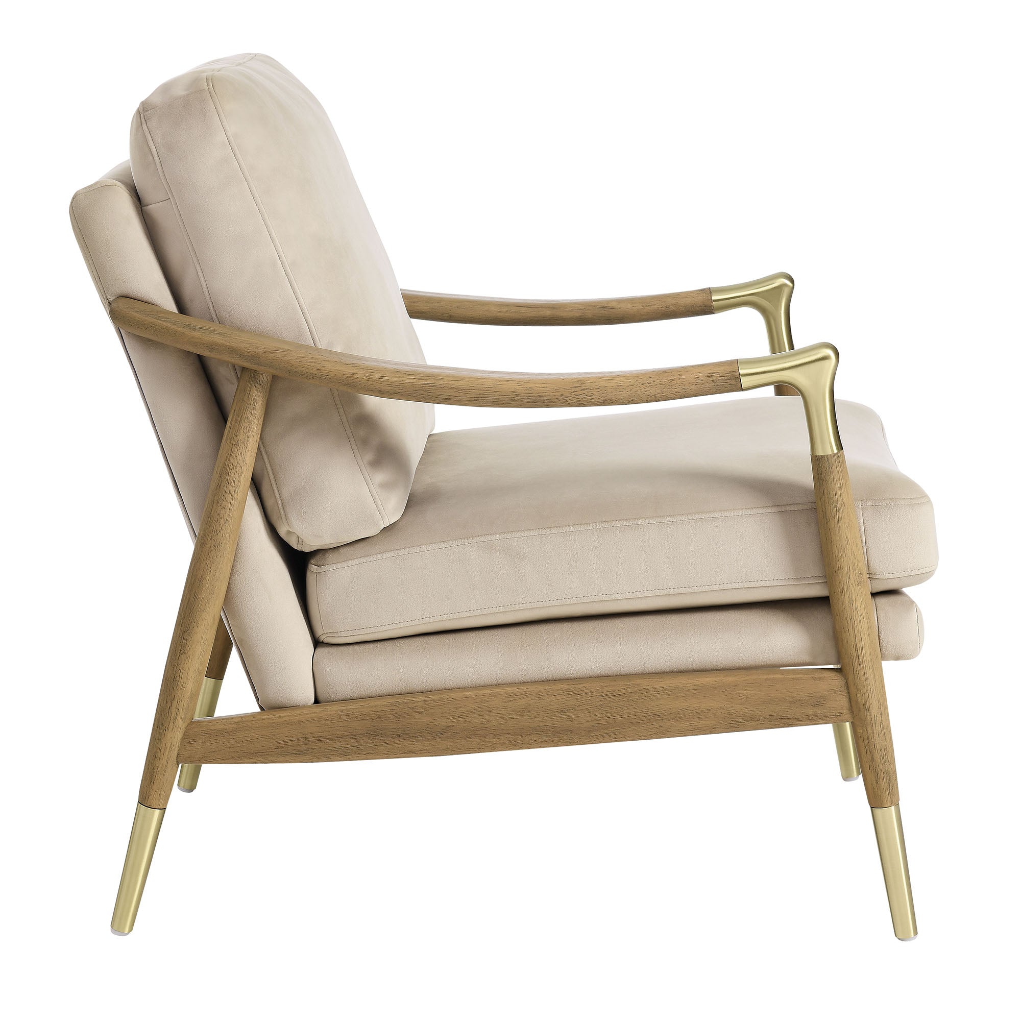Elvano Performance Velvet Accent Chair - Almond Walnut Denmark Home