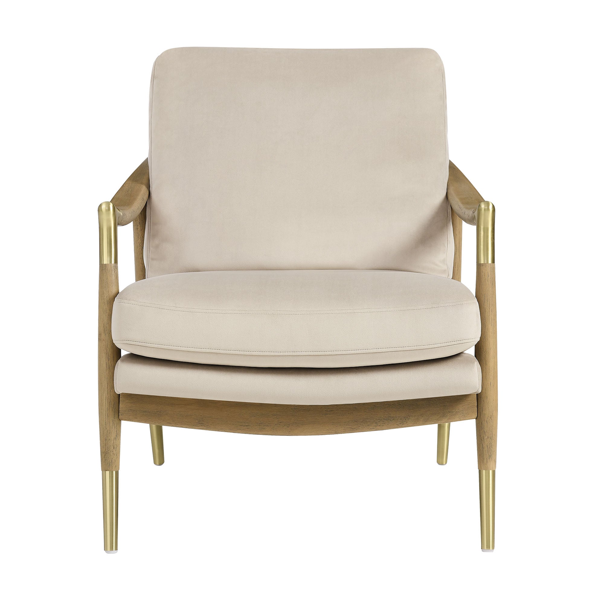 Elvano Performance Velvet Accent Chair - Taupe Walnut (Copy) Denmark Home