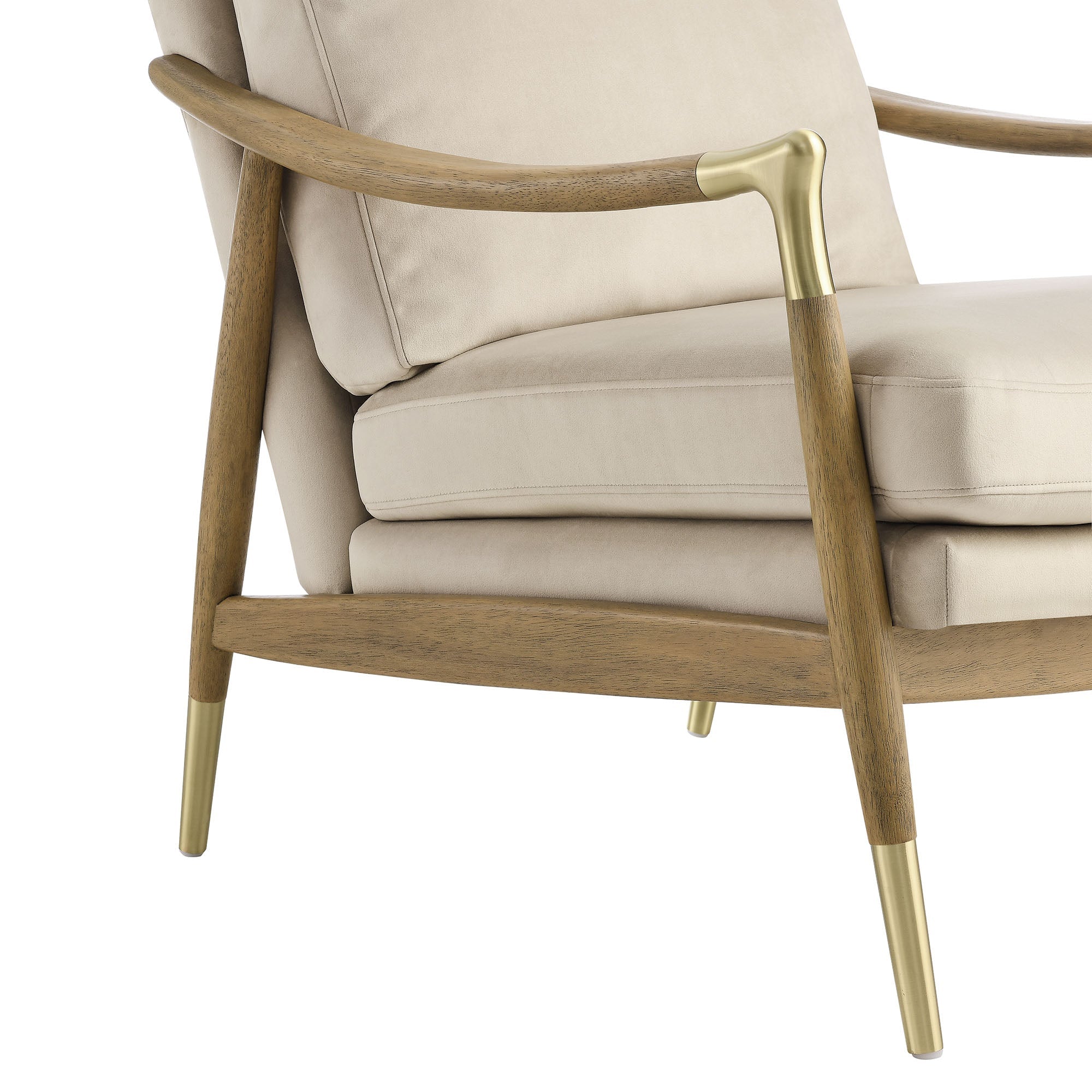 Elvano Performance Velvet Accent Chair - Almond Walnut Denmark Home