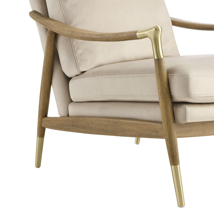 Elvano Performance Velvet Accent Chair - Almond Walnut Denmark Home