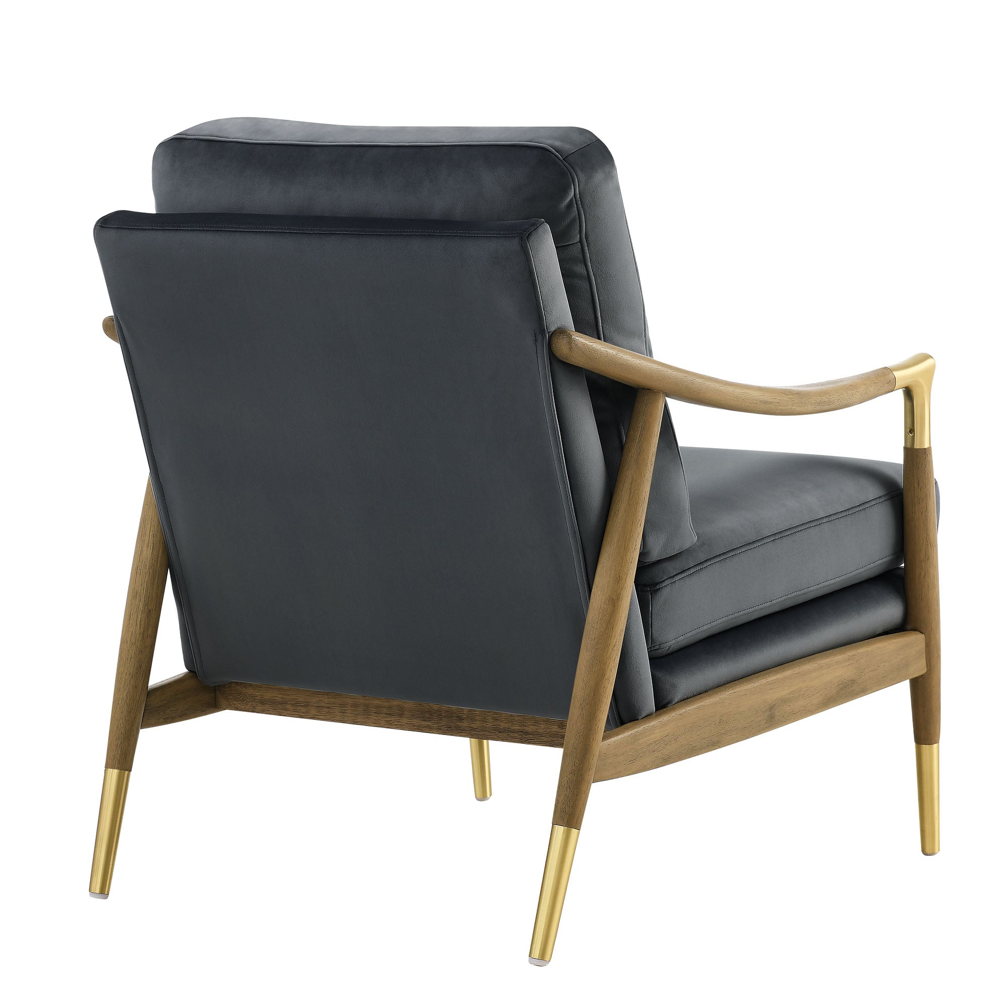 Elvano Performance Velvet Accent Chair – Cadet Blue Walnut Denmark Home