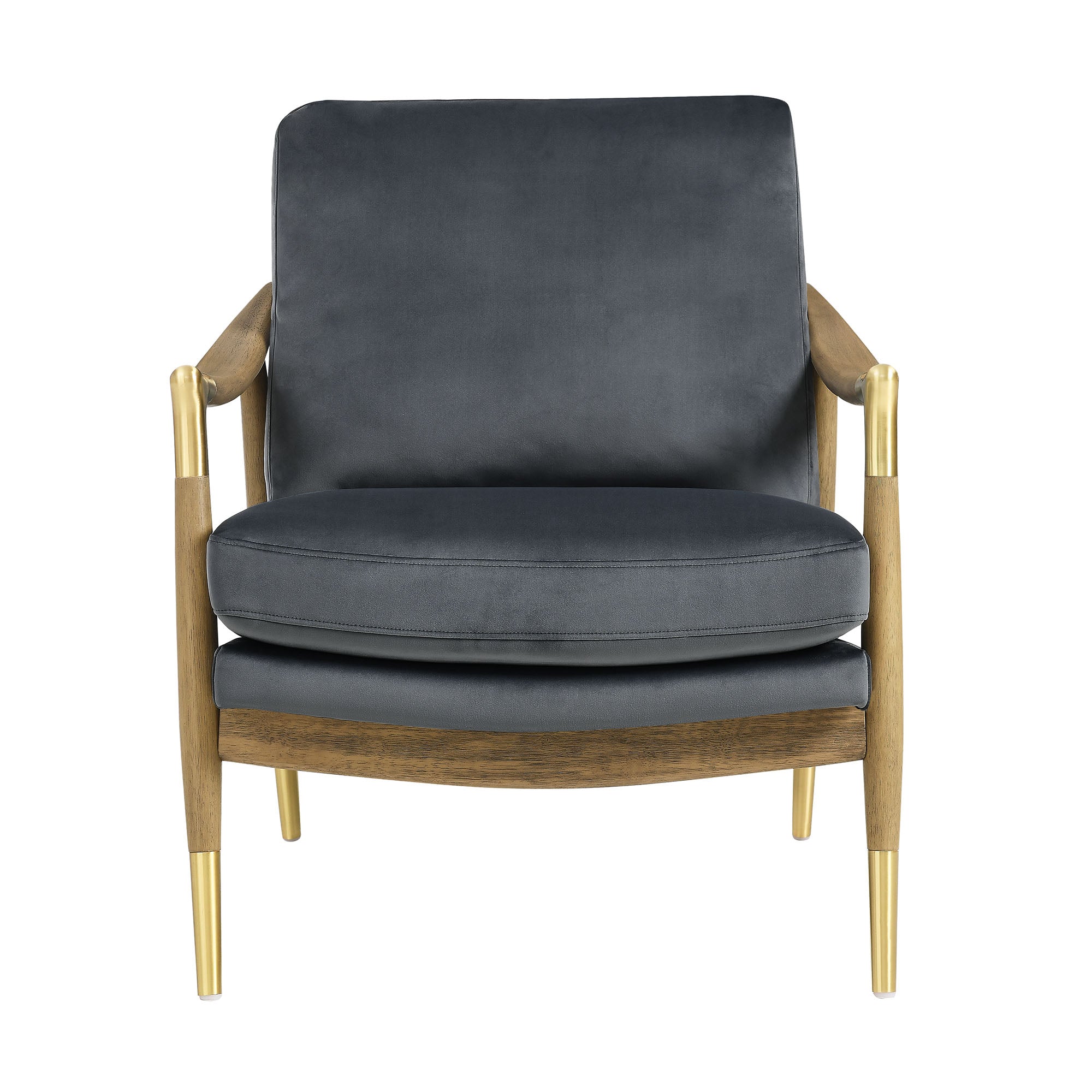 Elvano Performance Velvet Accent Chair – Cadet Blue Walnut Denmark Home
