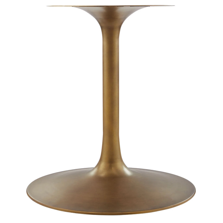 Lippa 48" Round Pedestal Solid Wood Dining Table - Brass Walnut Denmark Home