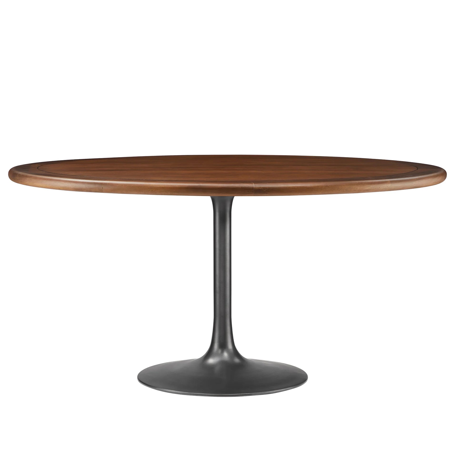 Lippa 60" Round Pedestal Solid Wood Dining Table - Black Walnut Denmark Home