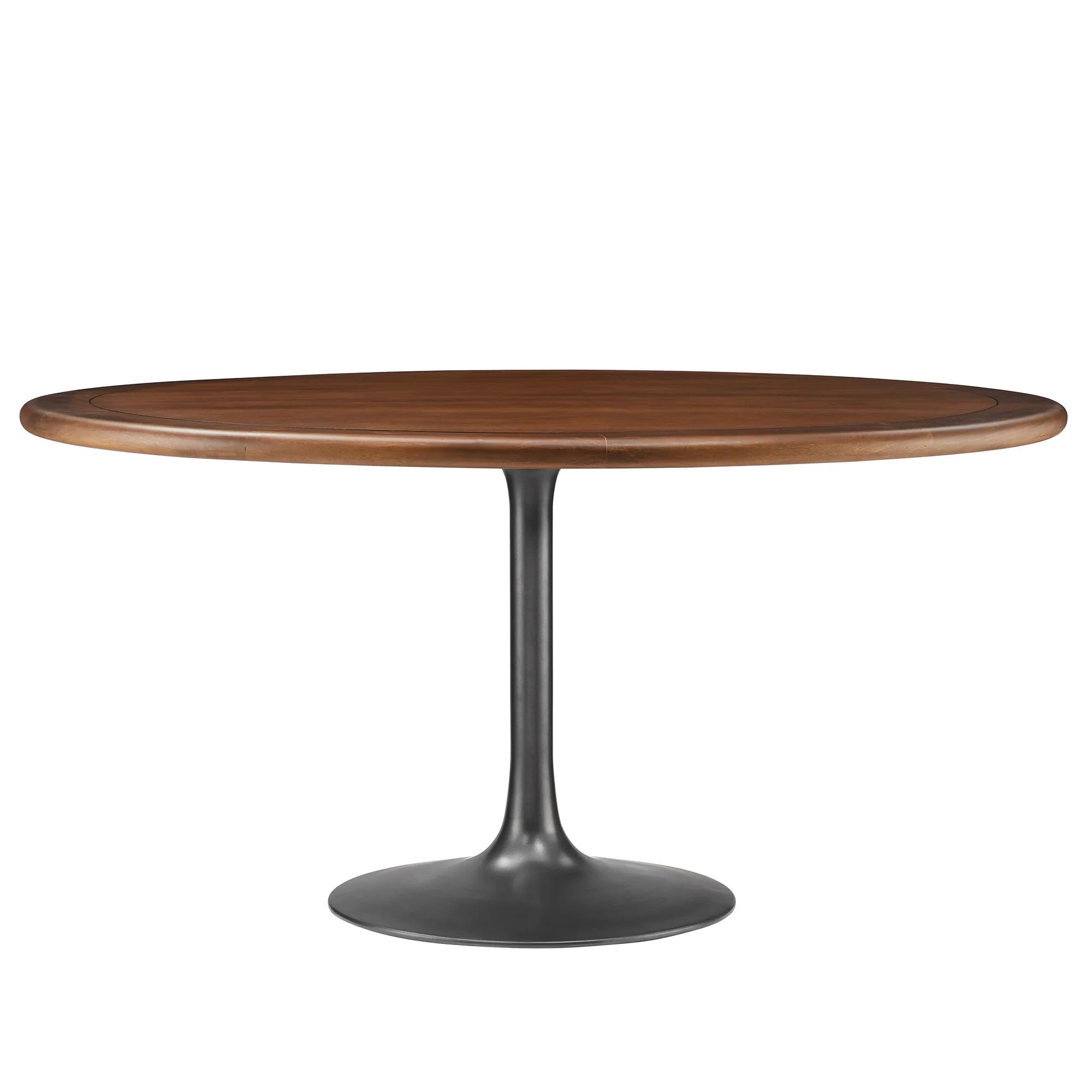 Lippa 60" Round Pedestal Solid Wood Dining Table - Black Walnut Denmark Home