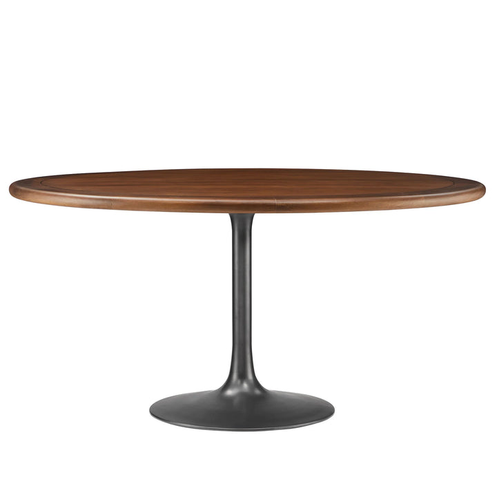 Lippa 60" Round Pedestal Solid Wood Dining Table - Black Walnut Denmark Home