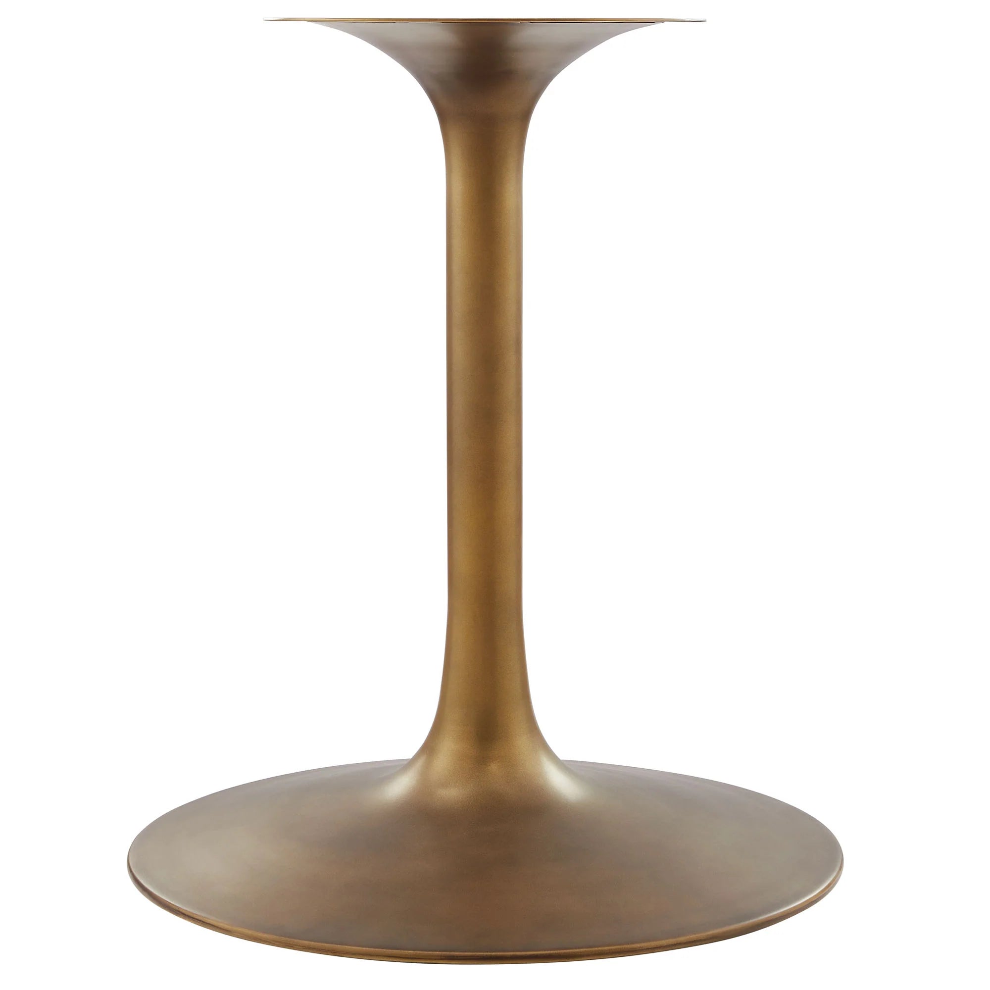 Lippa 60" Round Pedestal Solid Wood Dining Table - Brass Walnut Denmark Home