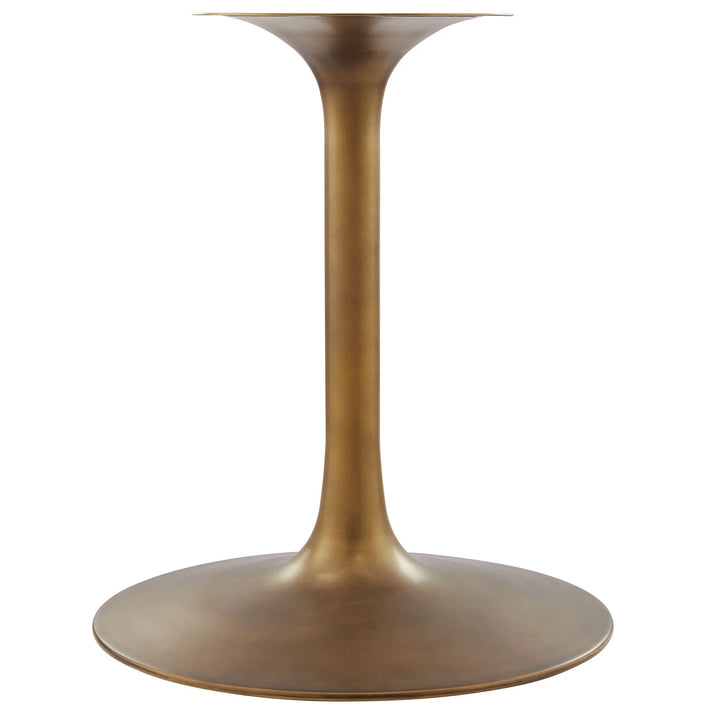 Lippa 60" Round Pedestal Solid Wood Dining Table - Brass Walnut Denmark Home