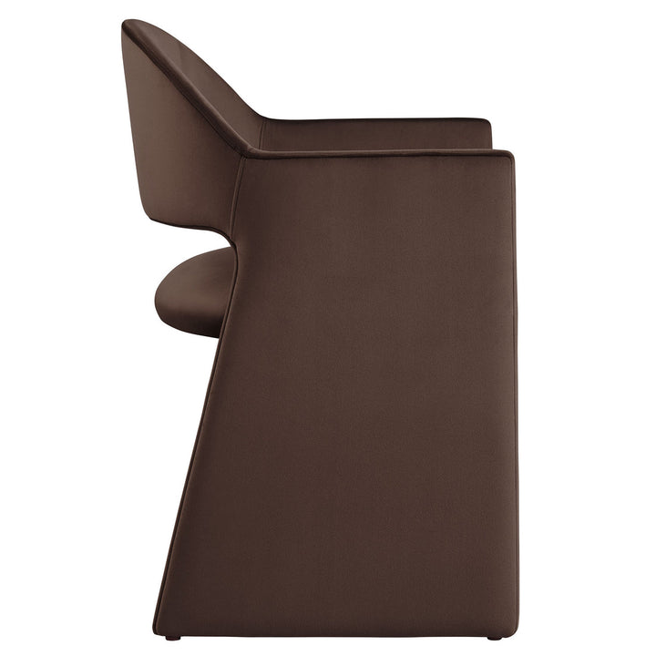 Sok Performance Velvet Dining Armchair - Chocolate Brown Denmark Home