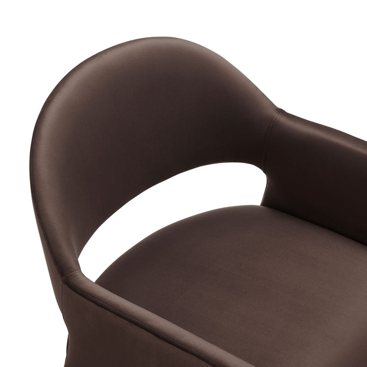 Sok Performance Velvet Dining Armchair - Chocolate Brown Denmark Home