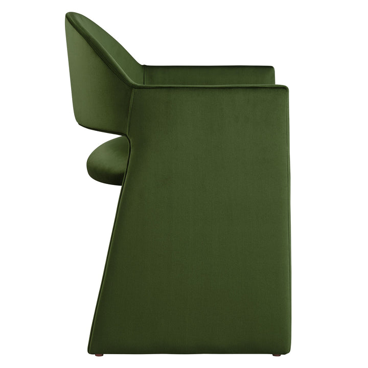 Sok Performance Velvet Dining Armchair - Moss Green Denmark Home