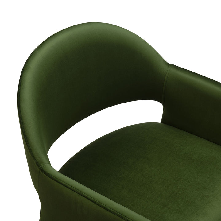 Sok Performance Velvet Dining Armchair - Moss Green Denmark Home