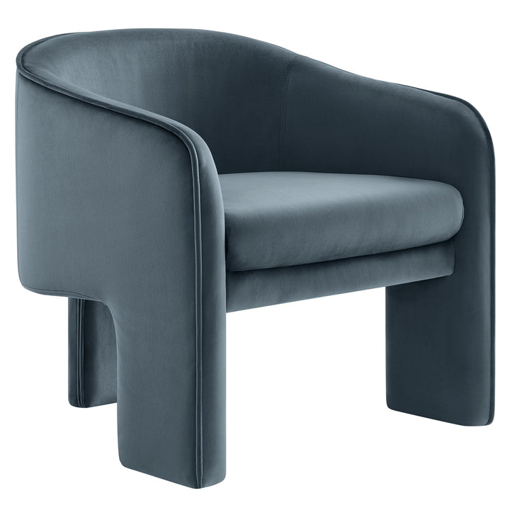 Vetmun Performance Velvet Accent Chair-Cadet Blue Denmark Home