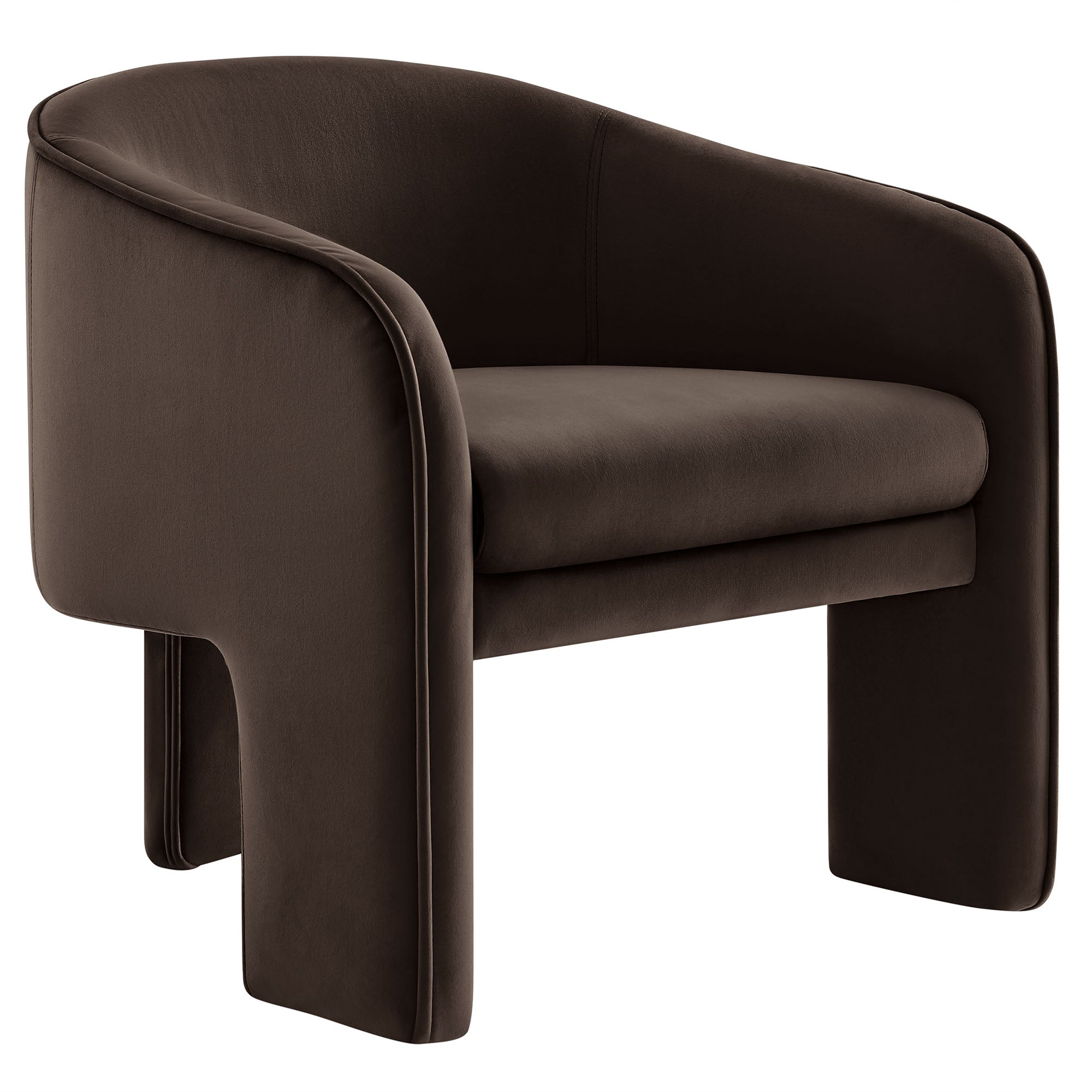 Vetmun Performance Velvet Accent Chair-Chocolate brown Denmark Home