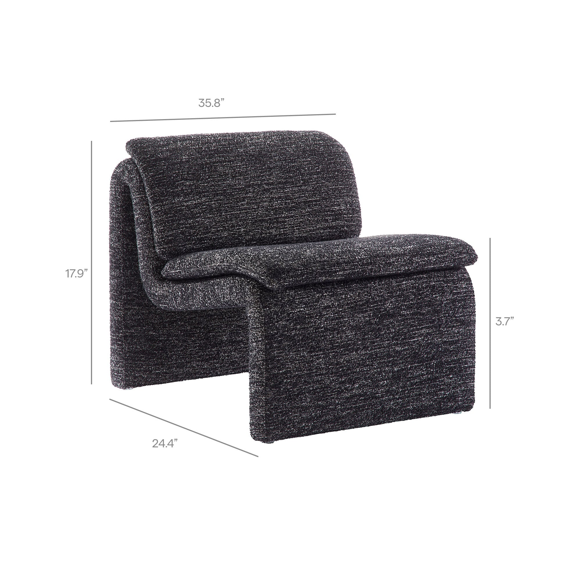 Lunar Boucle Slipper Chair-Charcoal Denmark Home