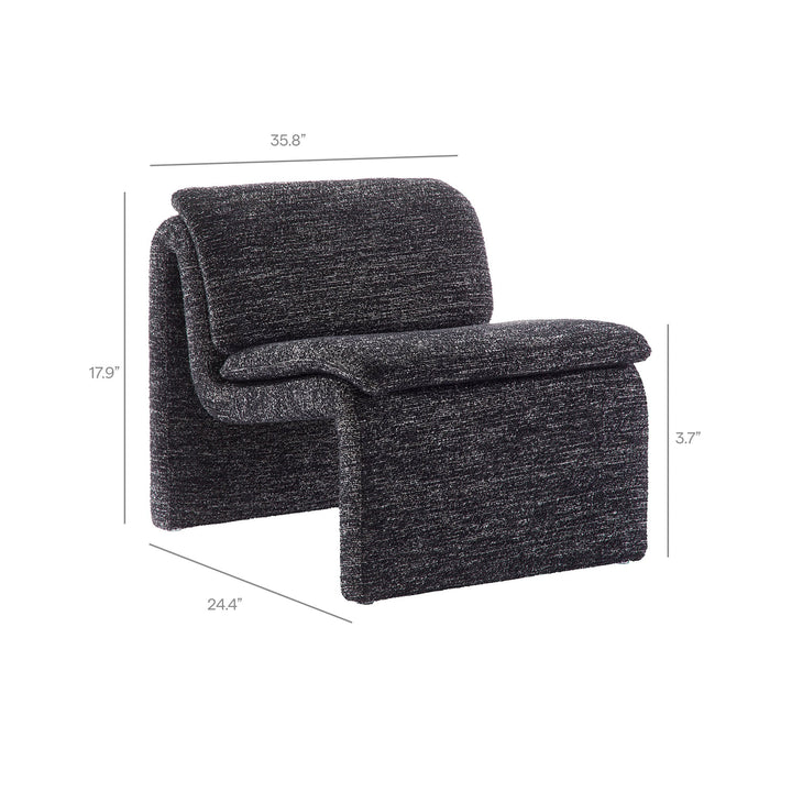 Lunar Boucle Slipper Chair-Charcoal Denmark Home