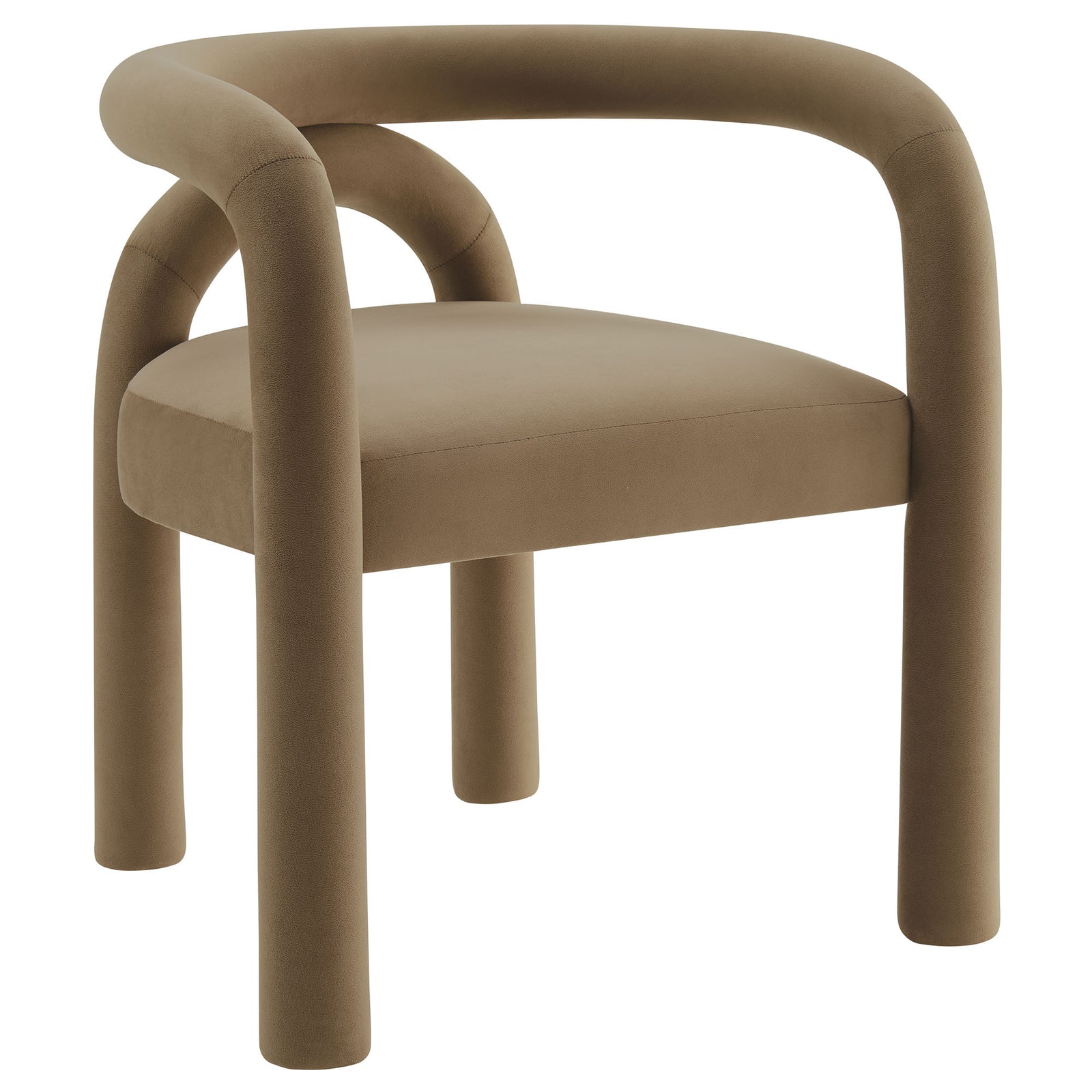 Lunevra Velvet Barrel Dining Chair - Camel Denmark Home