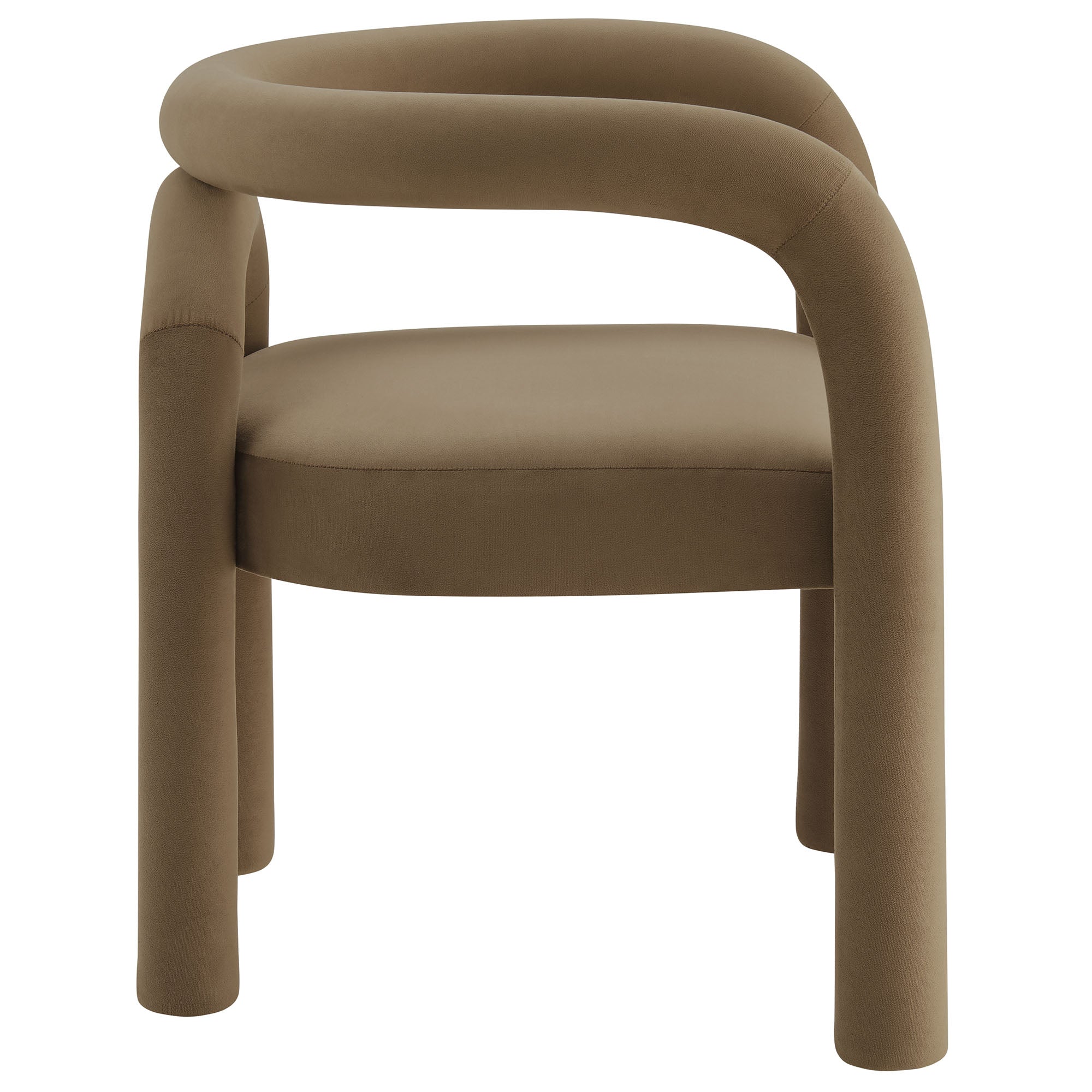 Lunevra Velvet Barrel Dining Chair - Camel Denmark Home